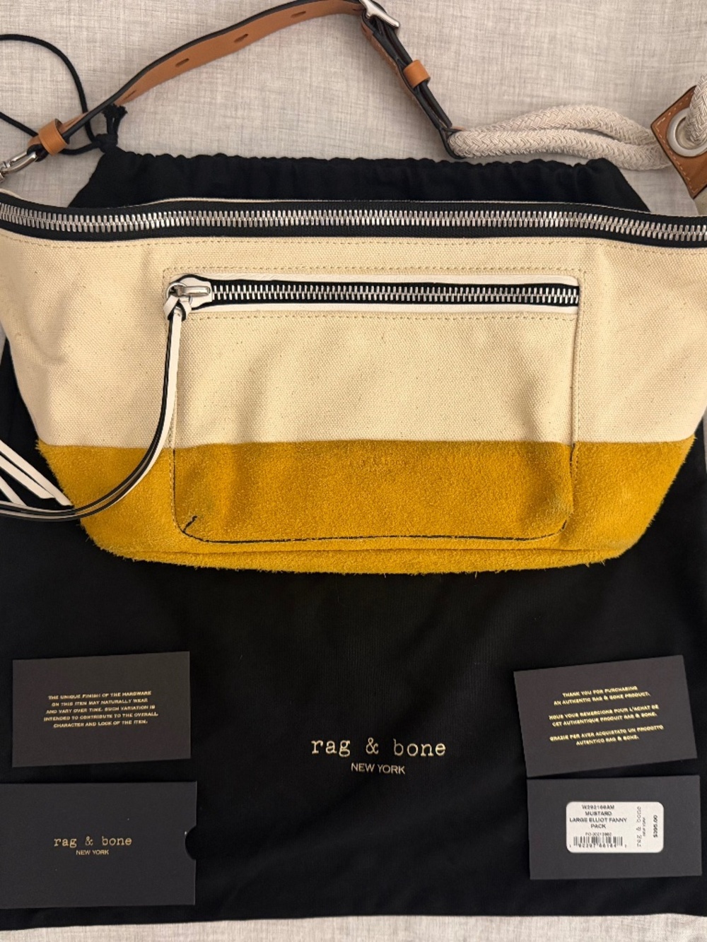 RARE Rag & Bone ELLIOT Large Fanny Pack Leather + Suede | NWT | $375 w/ Bag